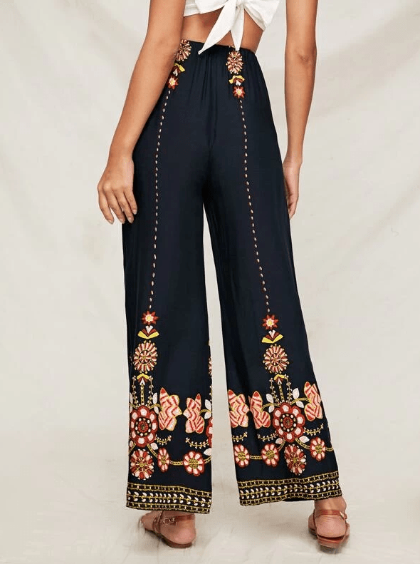 Boho Navy Blue Pants - Boho Buys