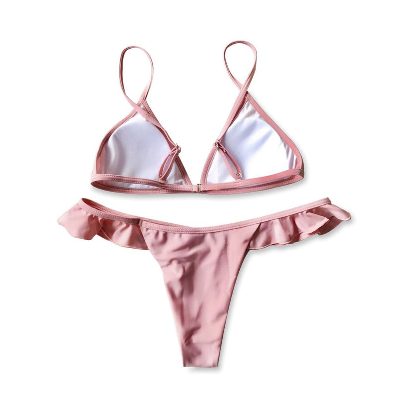 Pink Frilly Bikini - Boho Buys