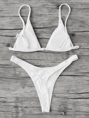 White Thong Bikini - Boho Buys