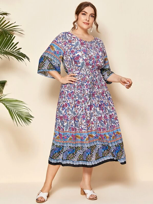 Plus Size Boho Midi Dress - Boho Buys