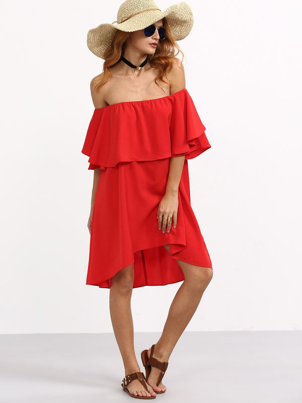 Red Strapless Dress - Boho Buys