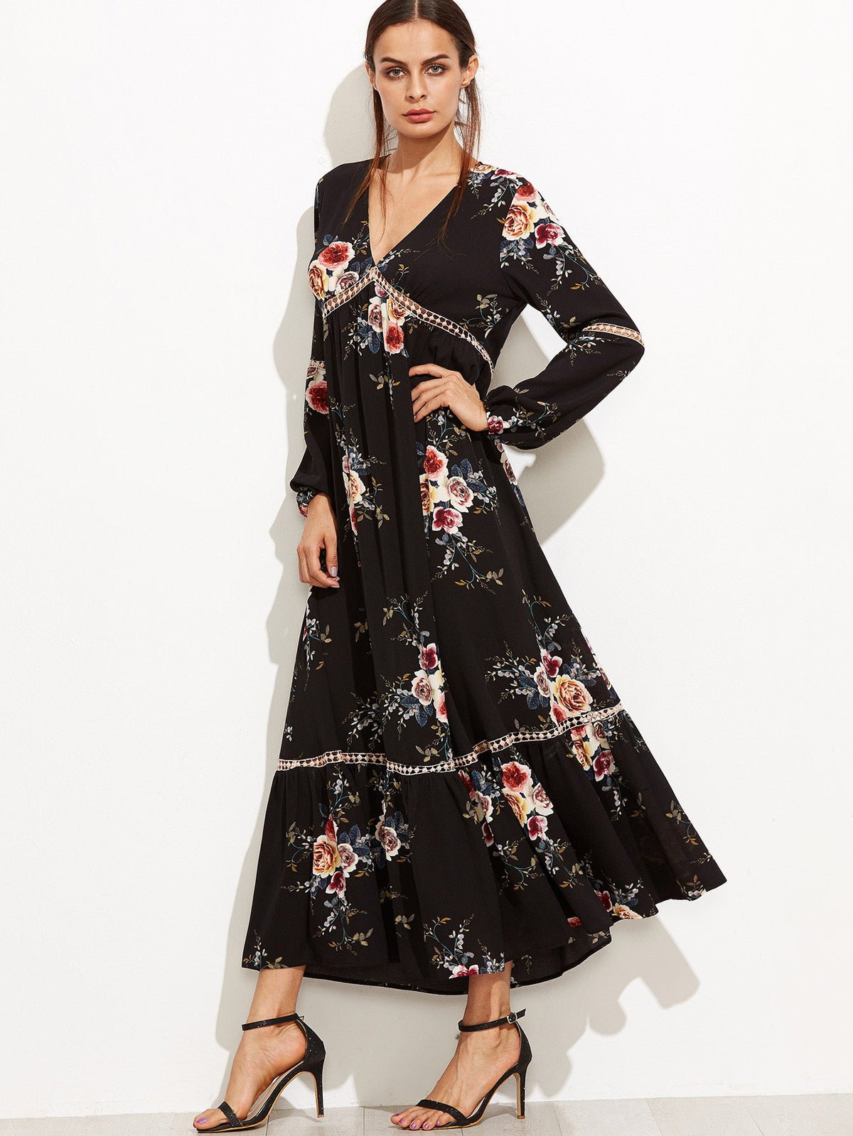 Black Long Sleeve Maxi Dress - Boho Buys