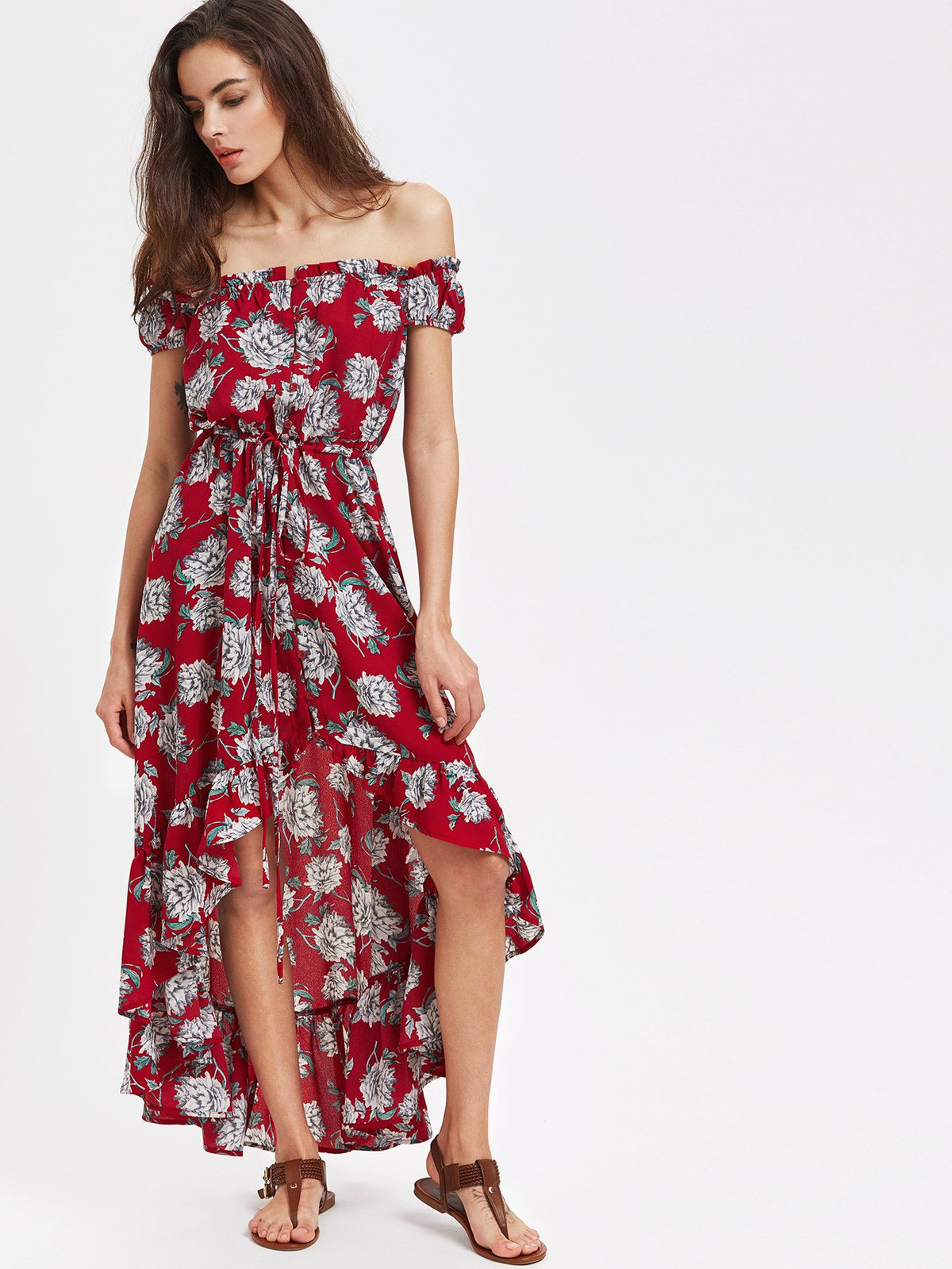 Red Floral Maxi Dress - Boho Buys