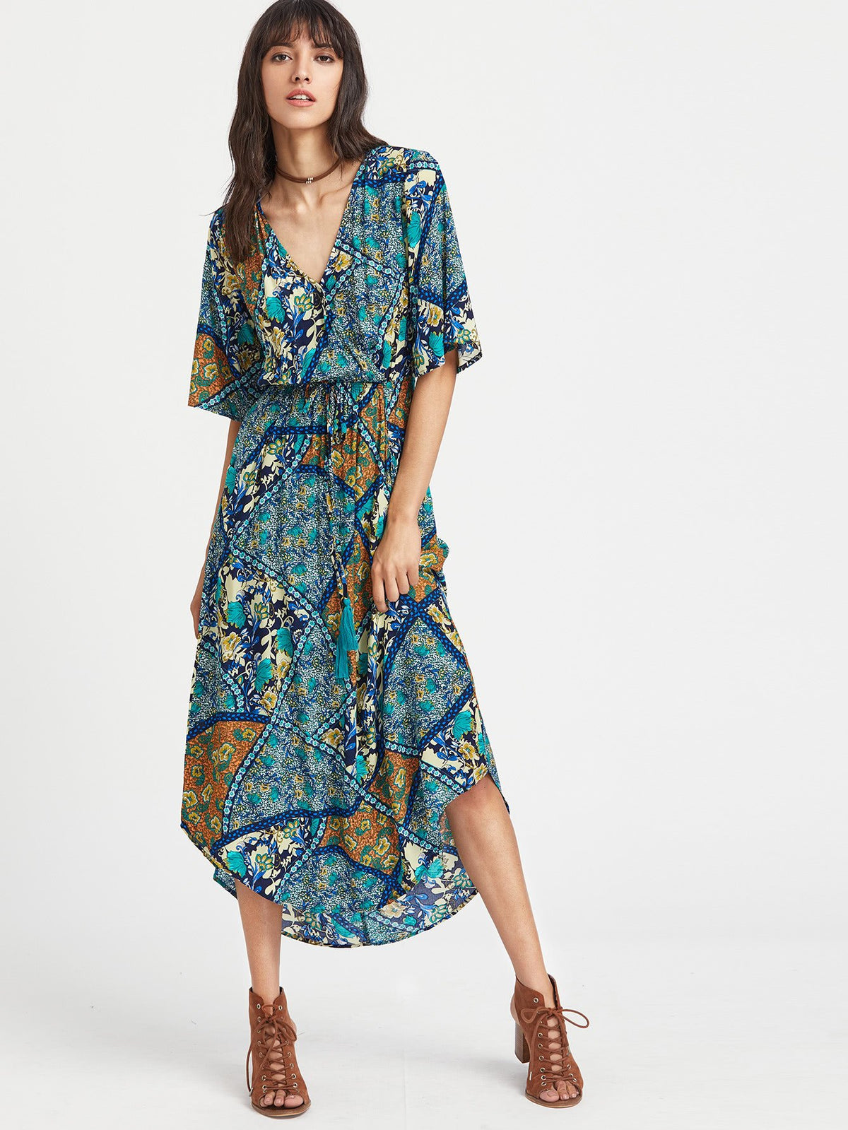 Green Long Dress - Boho Buys