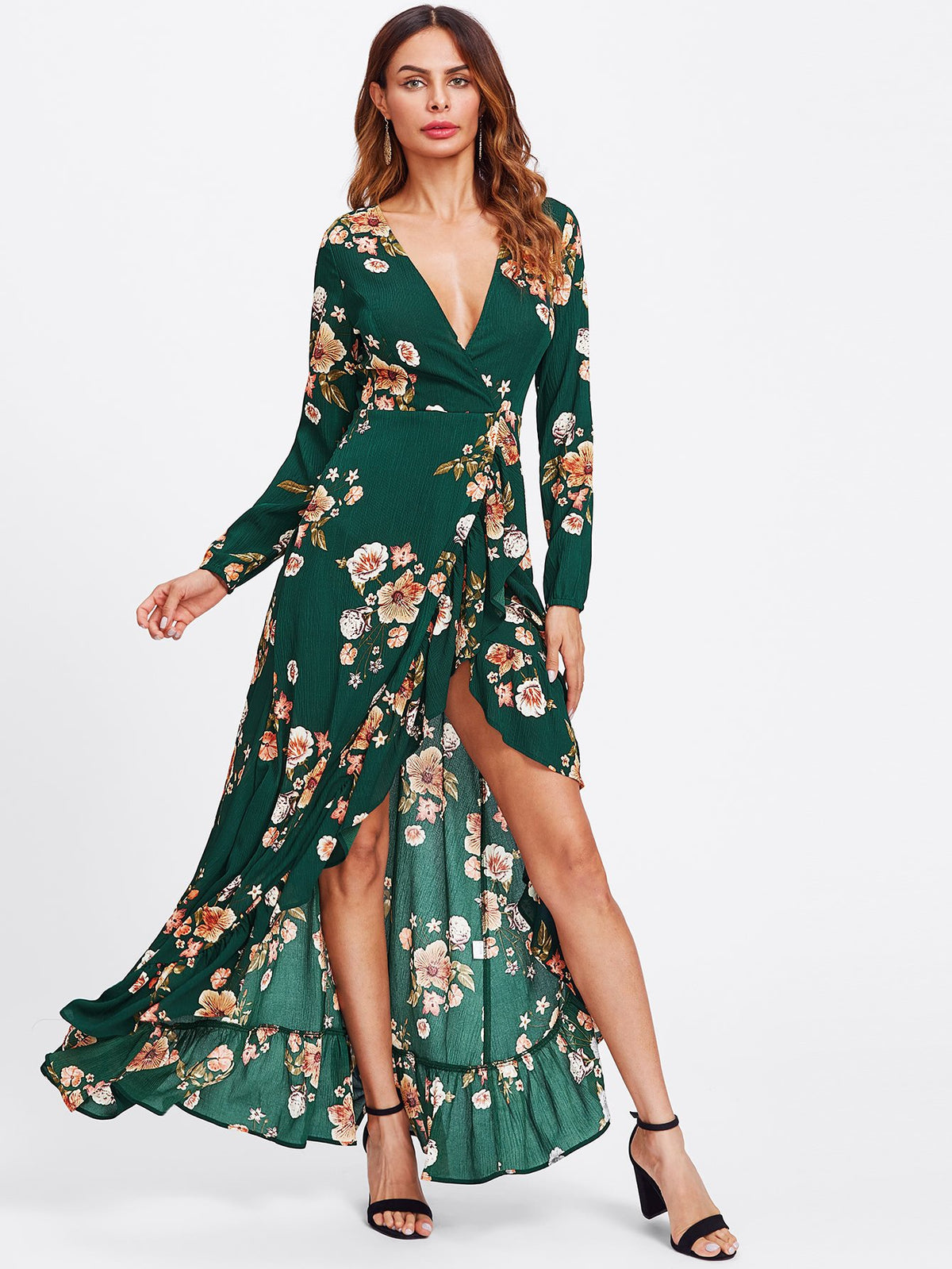 Green Wrap Maxi Dress - Boho Buys