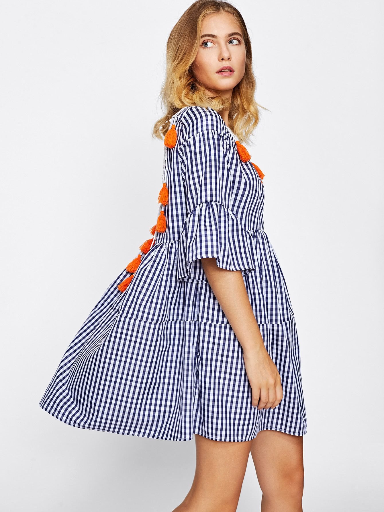 Gingham Smock Dress - Boho Buys