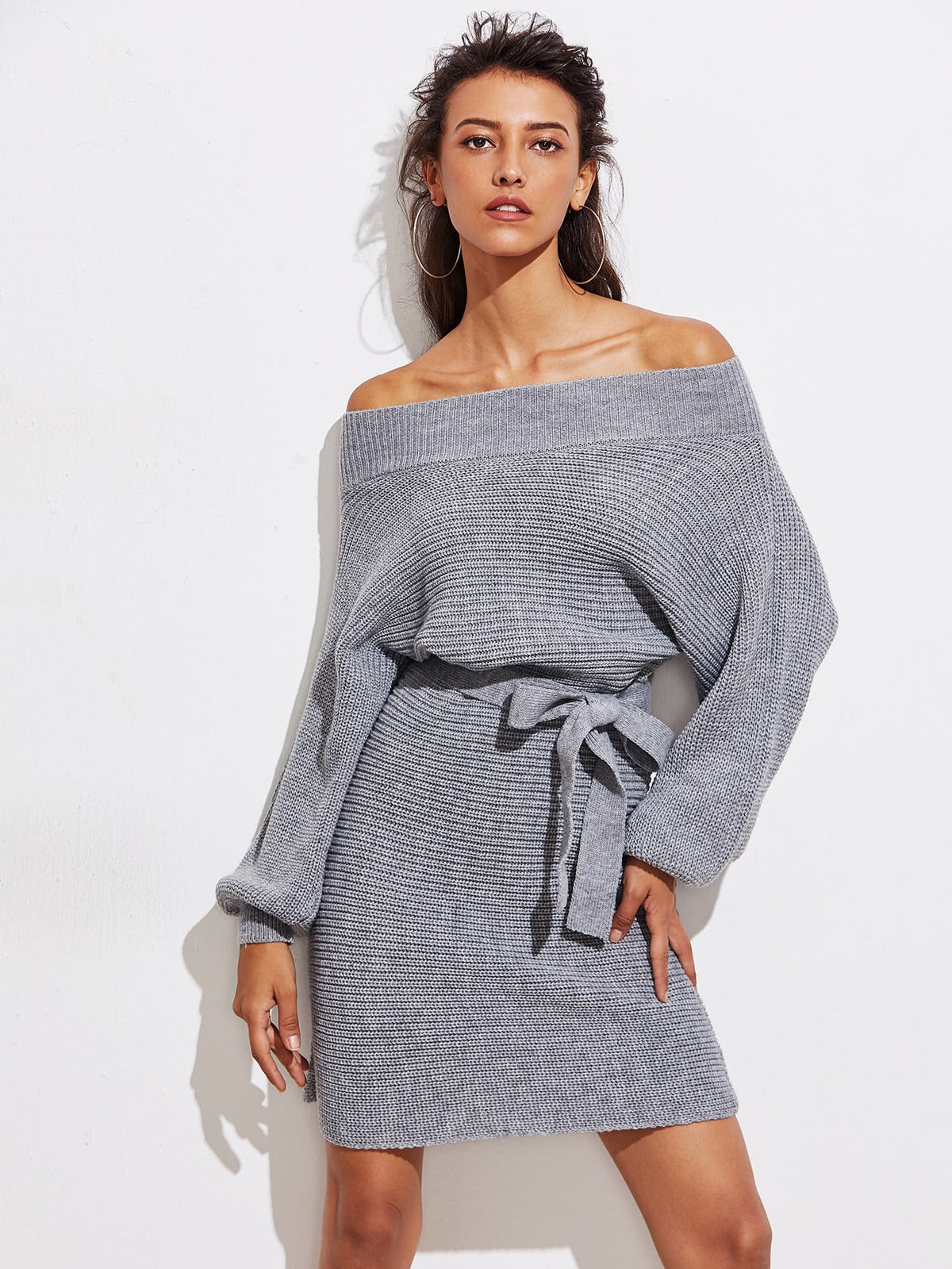 Grey Knit Dress - Boho Buys