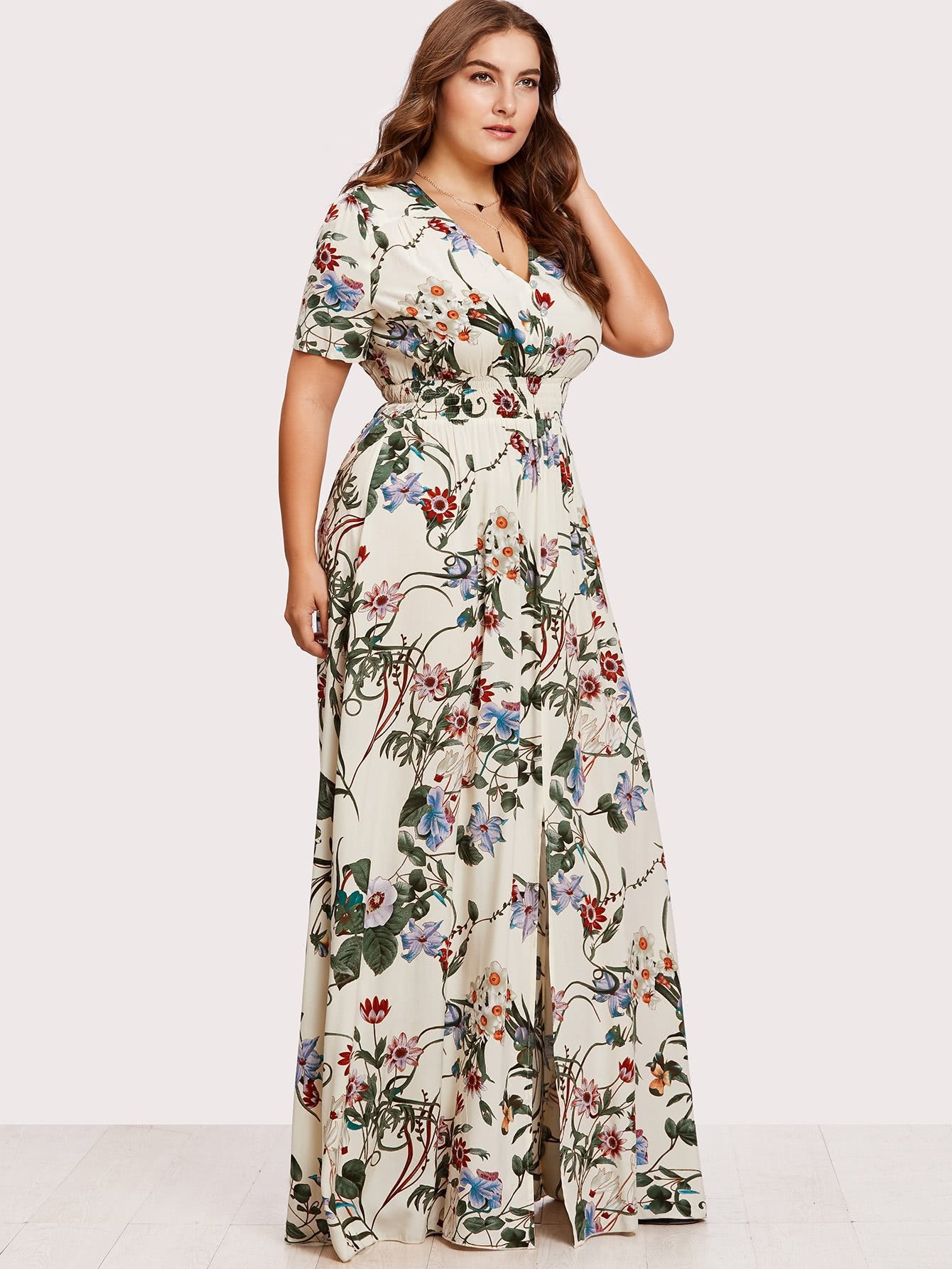 PLUS SIZE Floral Maxi Dress - Boho Buys