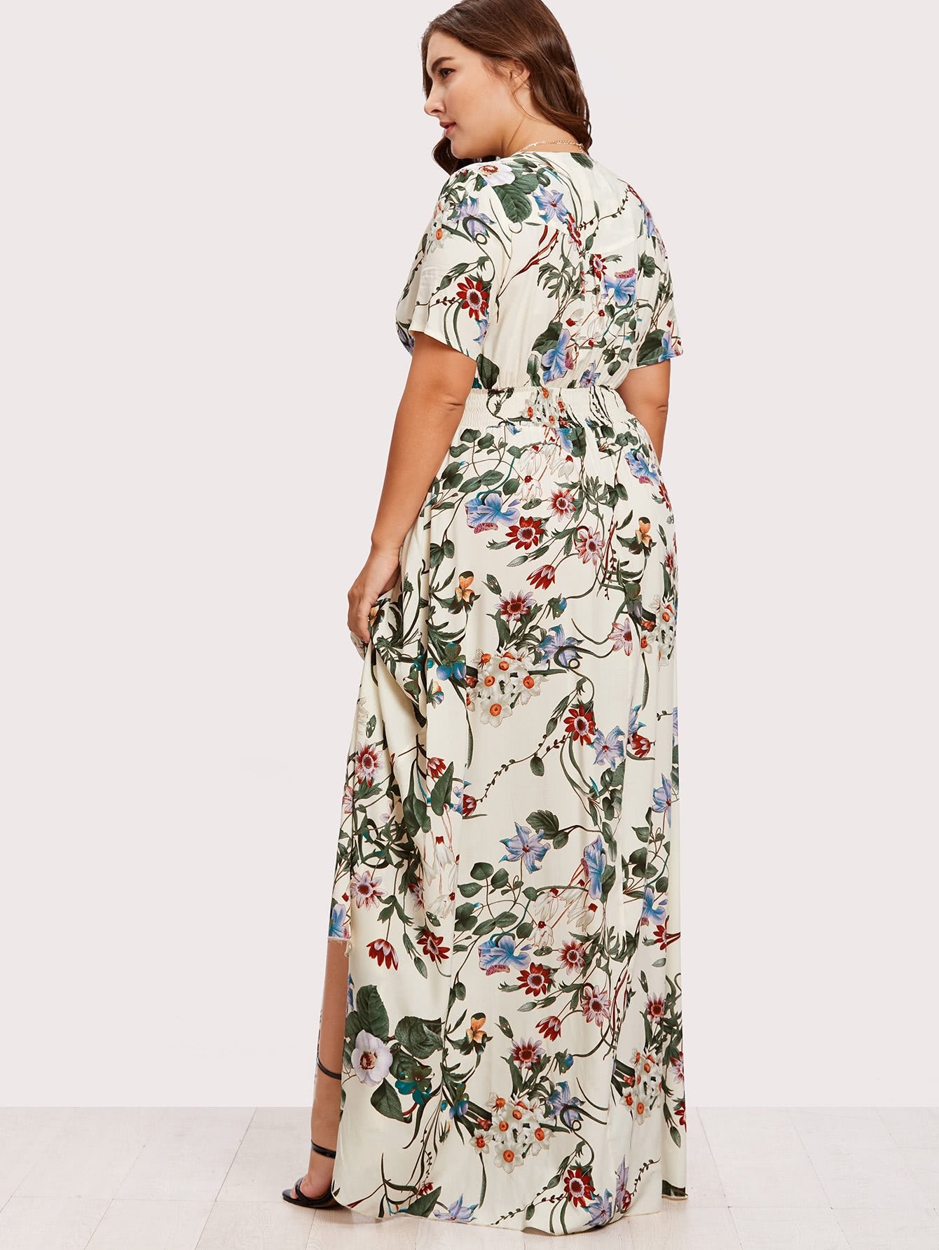 PLUS SIZE Floral Maxi Dress - Boho Buys