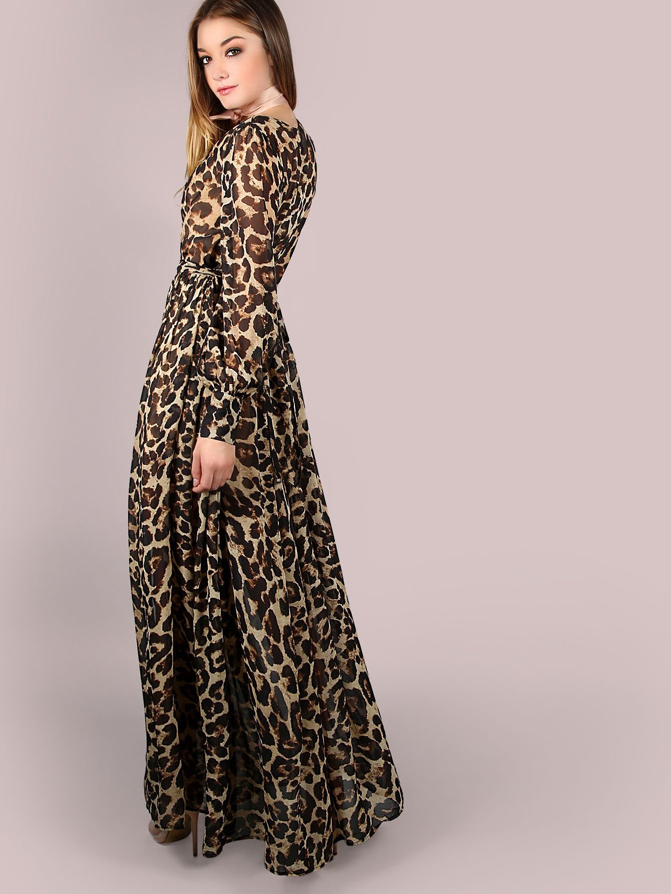 Leopard Print Maxi Dress Boho Buys 4807