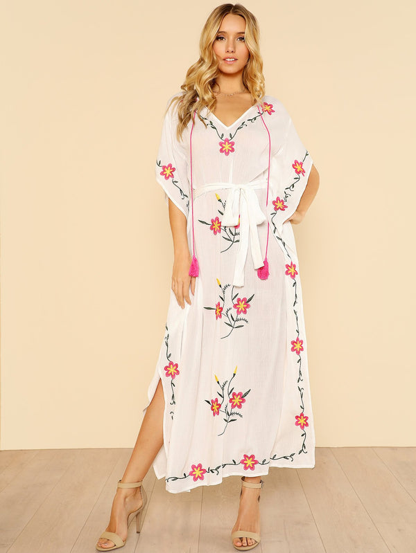 White Maxi Kaftan - Boho Buys