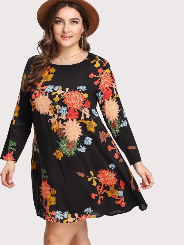 Plus Size Floral Mini Dress Boho Buys 0370