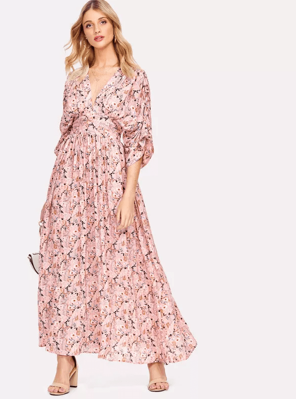 Pink Kimono Maxi Dress - Boho Buys