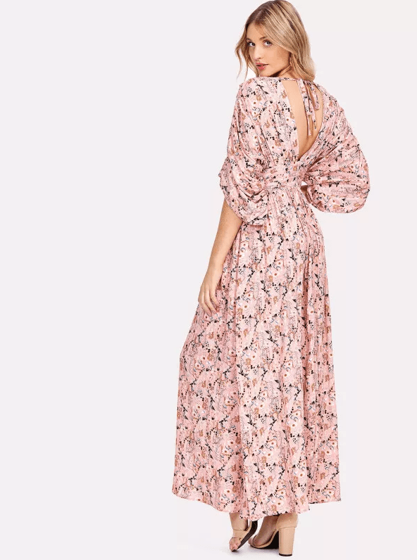 Pink Kimono Maxi Dress - Boho Buys