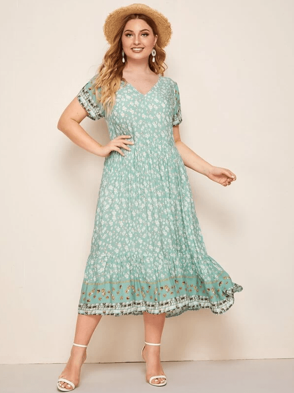 Mint Green Plus Size Maxi Dress - Boho Buys