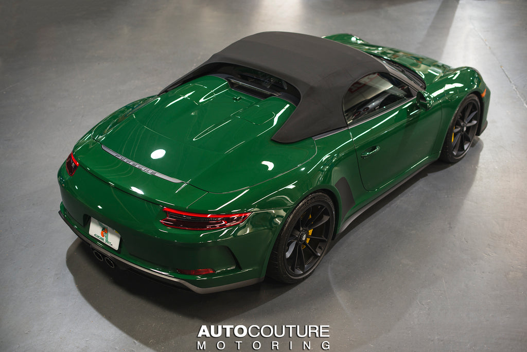 Irish Green 991.2 Porsche 911 Speedster full paint protection film and ceramic coating