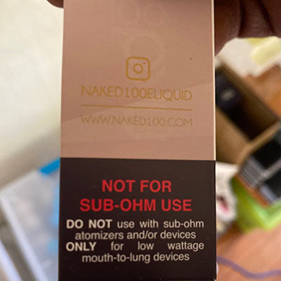 NOT FOR SUB-OHM /DL E-CIGARETTES