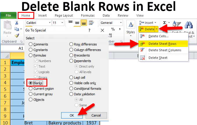 How to Get Rid of Blank Rows in Excel?
