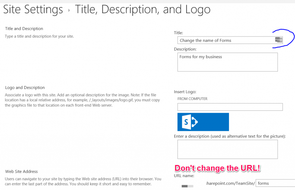 can you rename a sharepoint site?