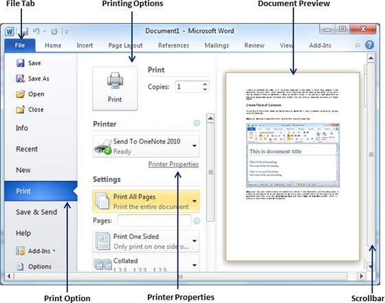 How to Print in Microsoft Word?