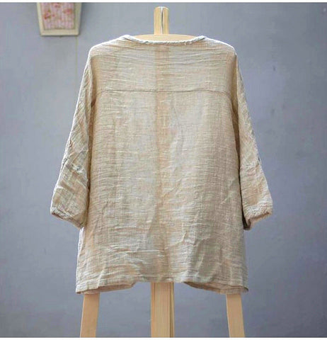 Linen Top in Beige – Lily & Co.