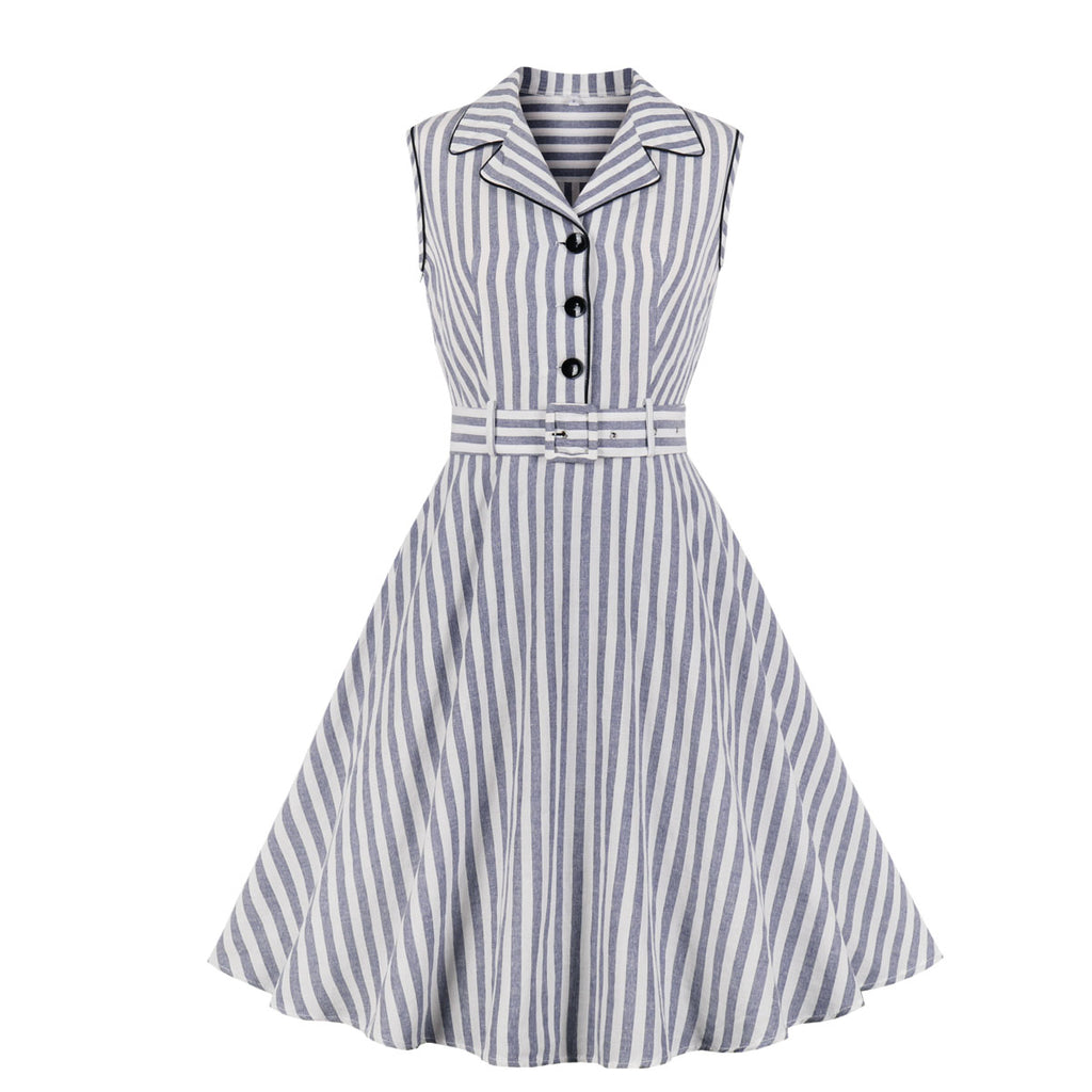 black and white striped vintage dress