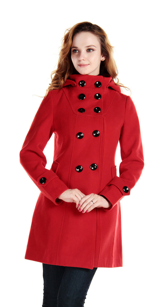 Double Breasted Coat in Red – Lily & Co.