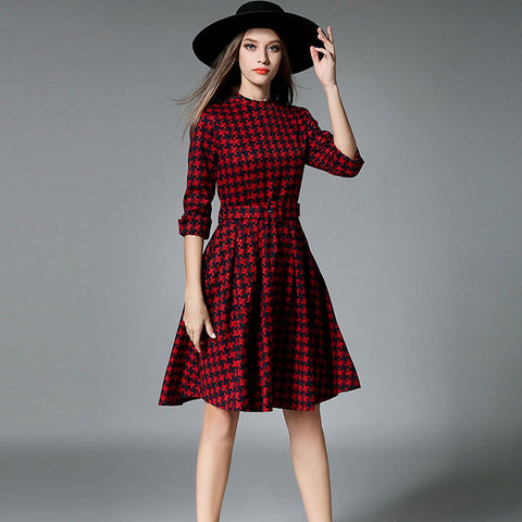 Red Long Sleever Dress – Lily & Co.