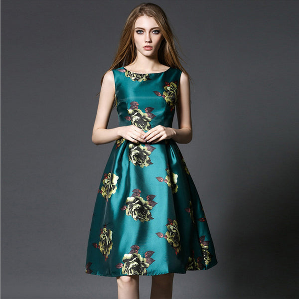 Floral Green Midi Dress – Lily & Co.