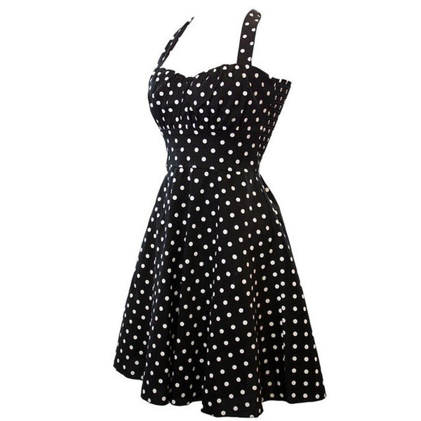 Palka Dot Black Vintage Dress – Lily & Co.