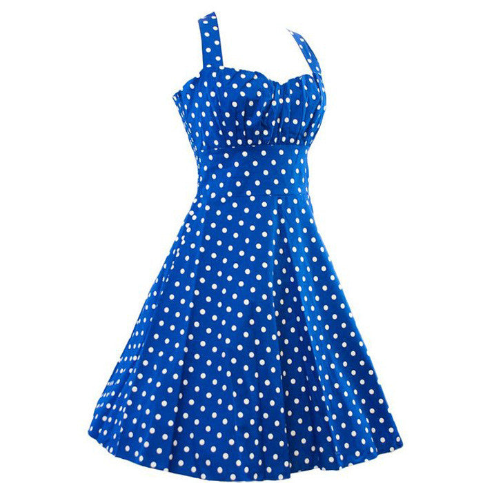 Palka Dot Royal Blue Vintage Dress – Lily & Co.