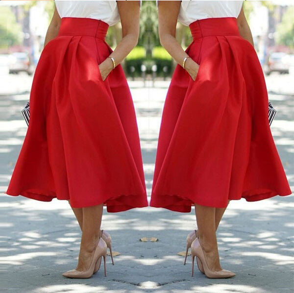 Red Long Skirt – Lily & Co.
