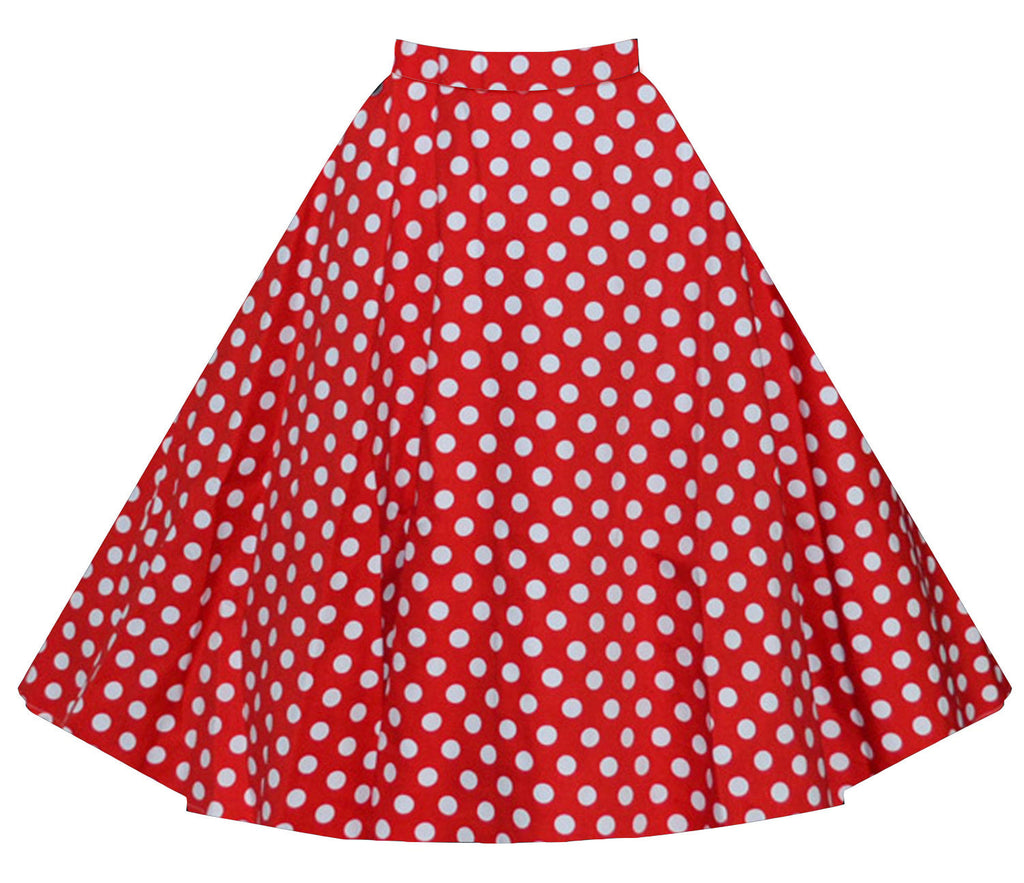 Red Polka Dot Vintage Midi Skirt – Lily & Co.