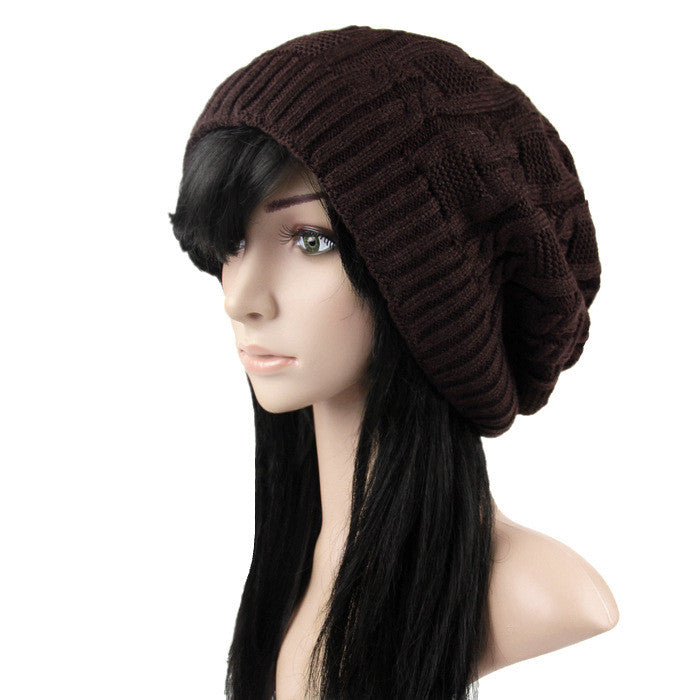 Brown Slouchy knitted hat – Lily & Co.