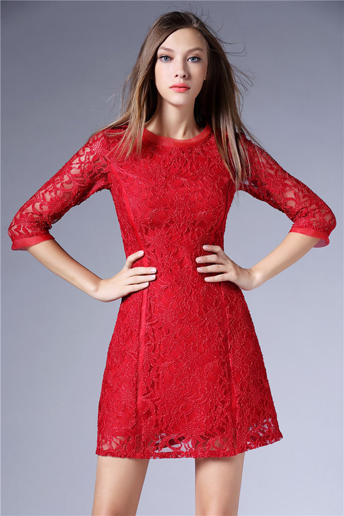 Red Lace Dress – Lily & Co.