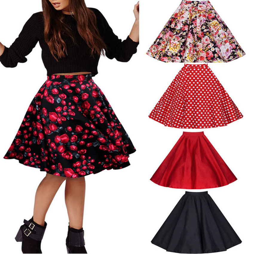 Red Polka Dot Vintage Midi Skirt – Lily & Co.