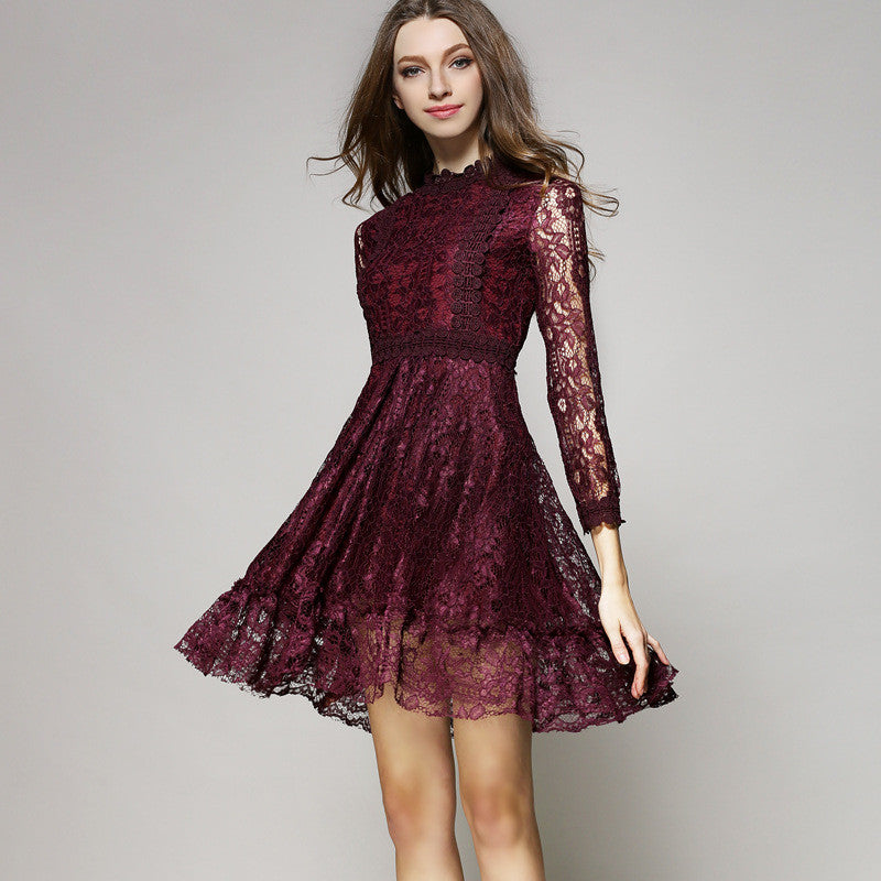 long sleeve maroon dress