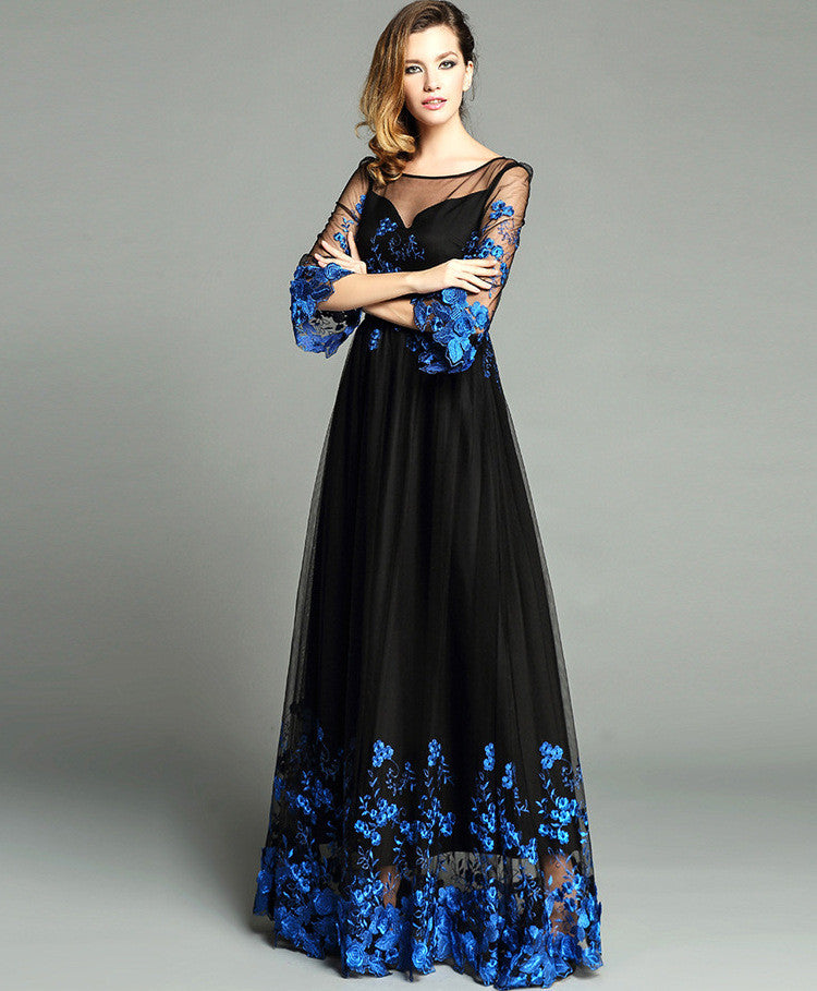 Black Embroidered Maxi Dress – Lily & Co.