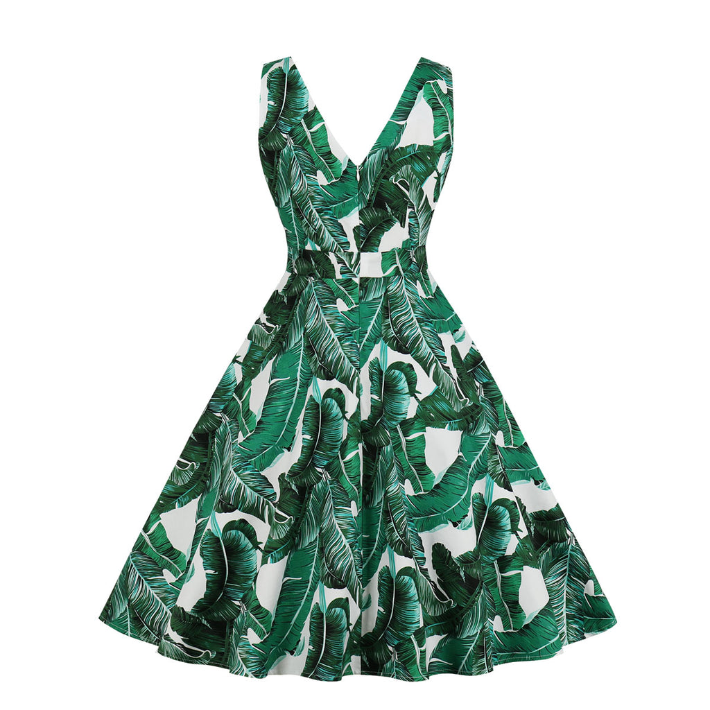 green leaf dress