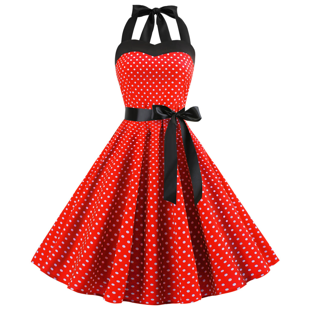 red and white vintage dress