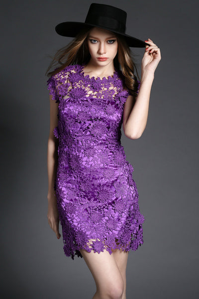 Lace Dress in Purple – Lily & Co.