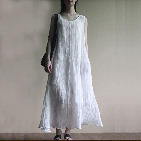 Linen Dress in white – Lily & Co.