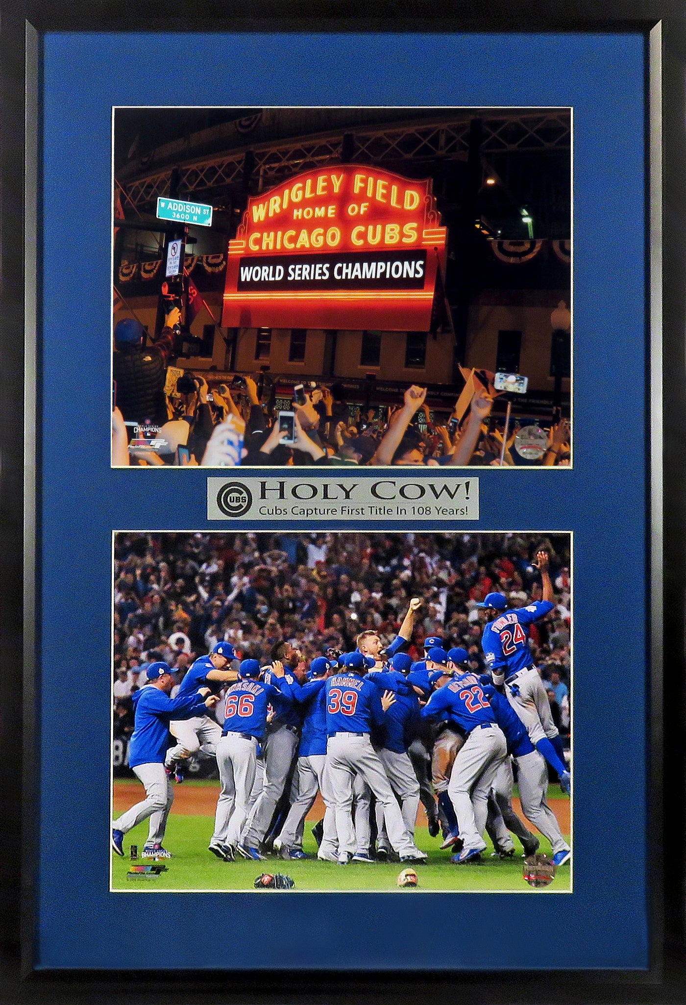 Chicago Cubs “2016 World Series Champions” Framed Stack Display