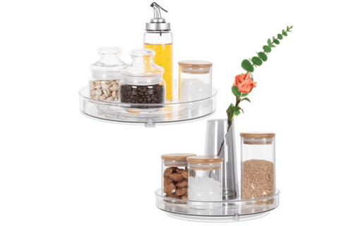Lazy Susan clear swivel organizer for makeup on Amazon Canada.