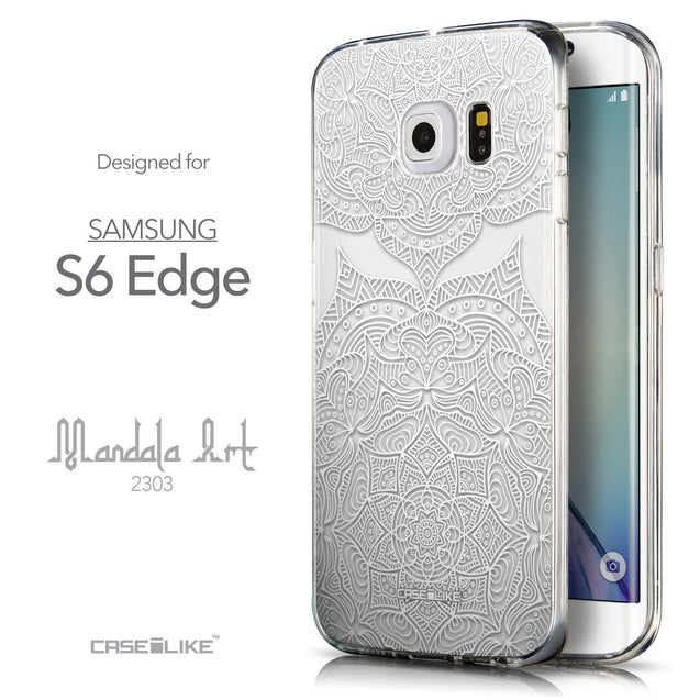 Front & Side View - CASEiLIKE Samsung Galaxy S6 Edge back cover Mandala Art 2303