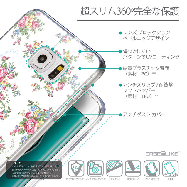 Details in Japanese - CASEiLIKE Samsung Galaxy S6 Edge Plus back cover Floral Rose Classic 2260