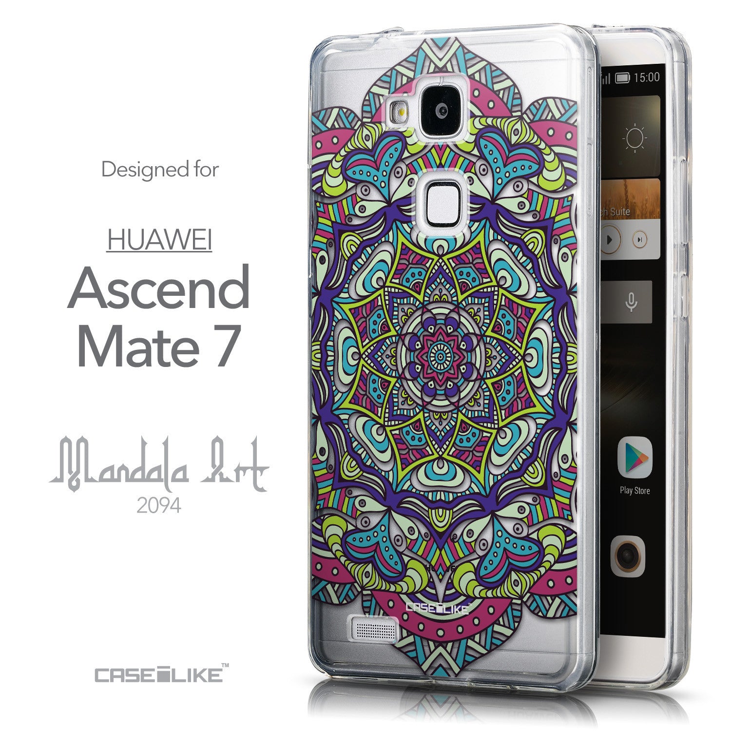 Leegte Middel vat Huawei Ascend Mate 7 back cover Mandala Art 2094 - CASEiLIKE™
