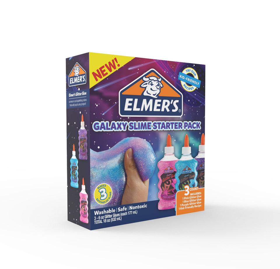 PACK ELMERS SLIME STARTER PACK (3 GLITTER GLUE+1 RECETA) – 