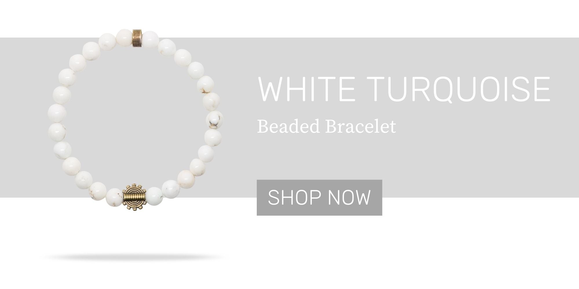 White Turquoise & Baoulé Charm Beaded Bracelet