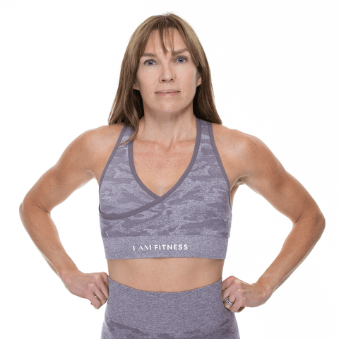 Gymshark Camo Seamless Sports Bra Lavender Grey